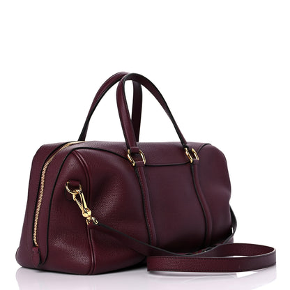 Burberry Derby Calfskin Medium Alchester Bowling Bag Mahogany Red 3 of 15