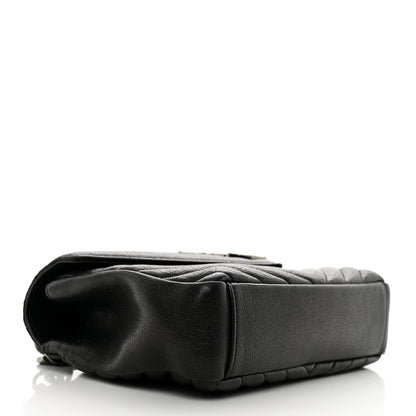 Saint Laurent Sheepskin Matelasse Chevron Monogram Medium College Bag Black 4 of 11