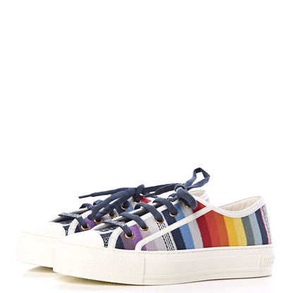 Christian Dior Canvas Rainbow Embroidered Womens Walk'N'Dior Low Top Sneakers 36.5 Multicolor 3 of 12
