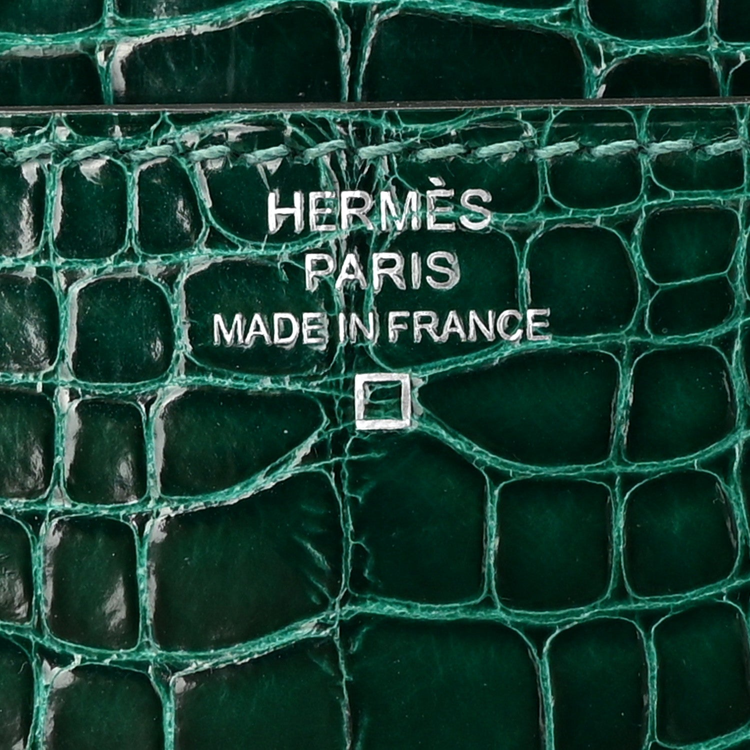 Hermes Shiny Alligator Constance Long Wallet Vert Emeraude 6 of 11