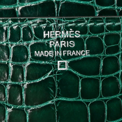 Hermes Shiny Alligator Constance Long Wallet Vert Emeraude 6 of 11