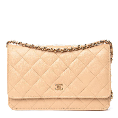 Chanel Caviar Quilted Wallet On Chain WOC Beige Clair 1 of 11