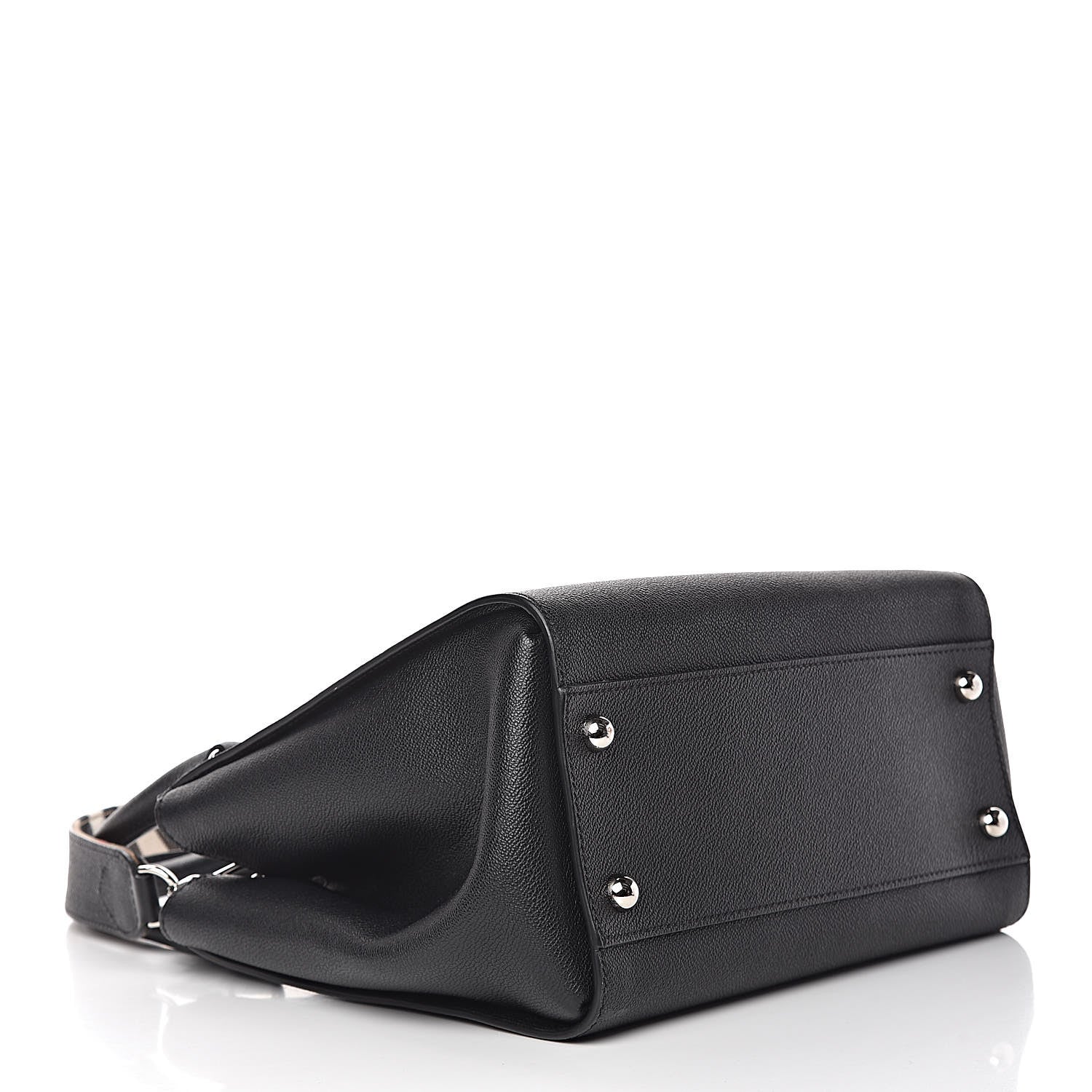 Burberry Soft Grain Calfskin Medium Buckle Tote Black 4 of 11