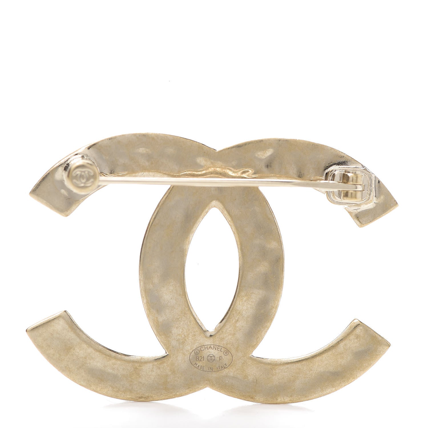 Chanel Metal CC Diamond Quilted Brooch Light Gold 4 of 5