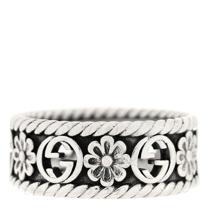 Gucci Sterling Silver Interlocking G Flower Ring 54 7 3 of 6