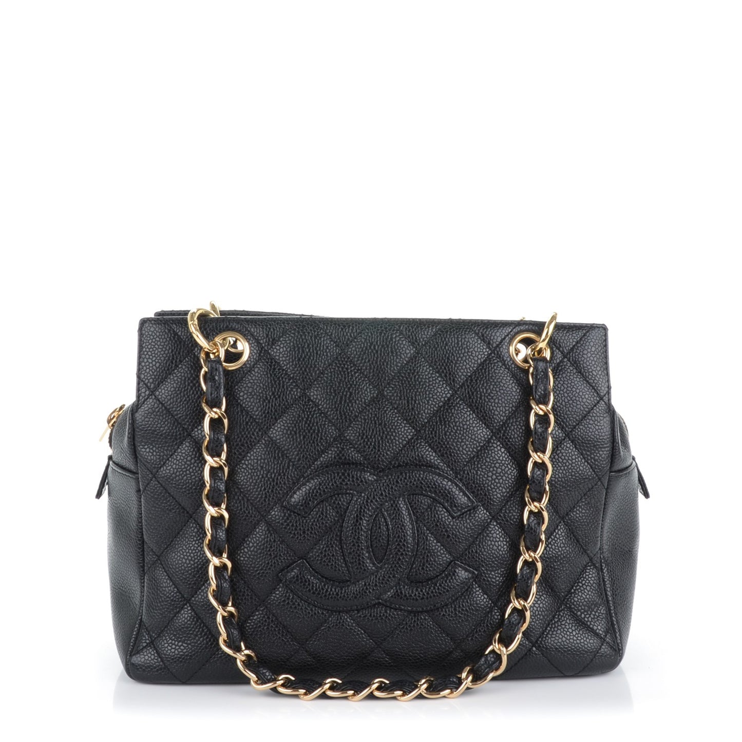 Caviar Quilted Petit Timeless Tote PTT Black
