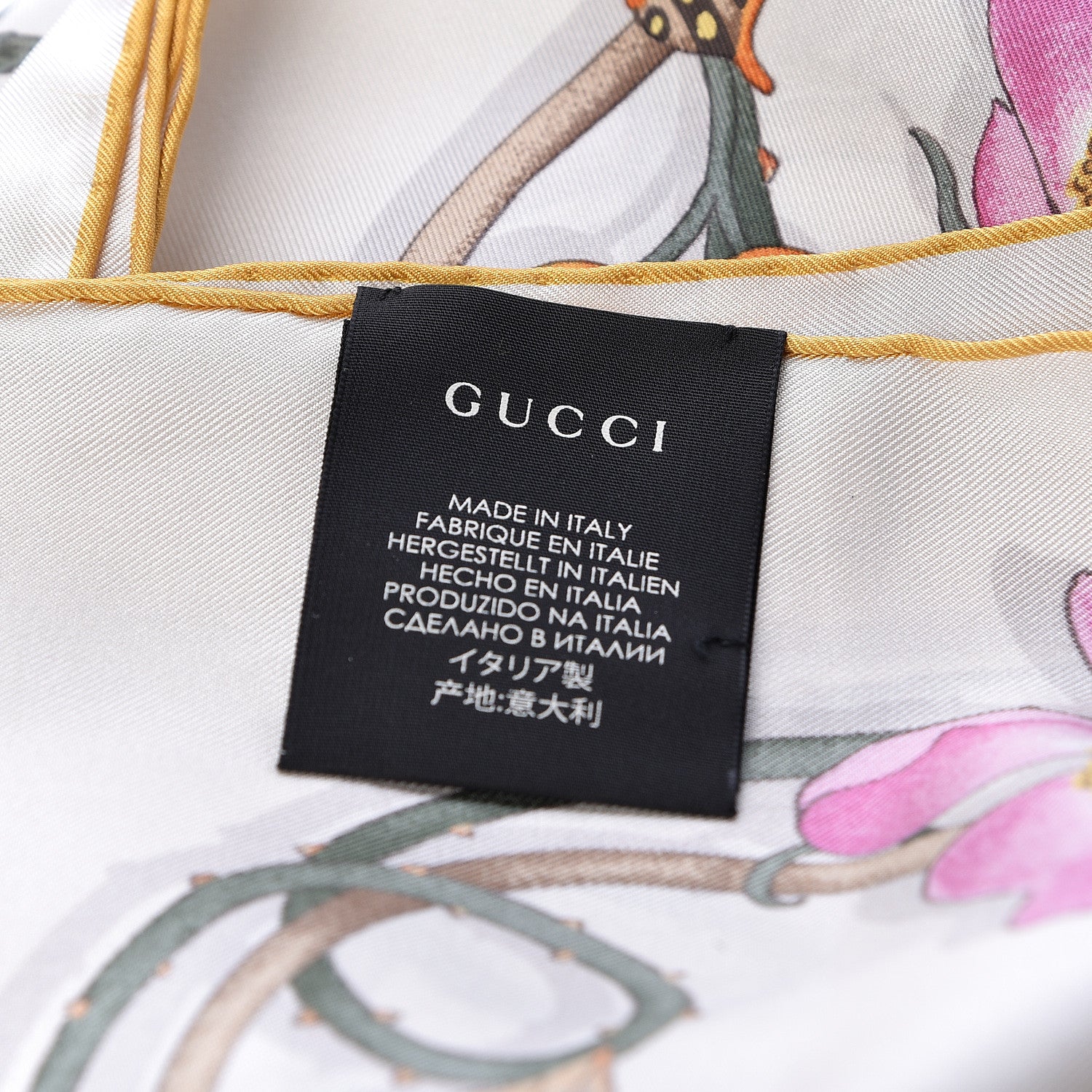 Gucci Silk Twill Flowerwebby Square Scarf White 4 of 4