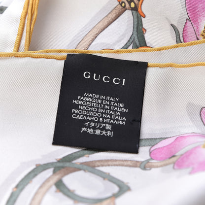 Gucci Silk Twill Flowerwebby Square Scarf White 4 of 4