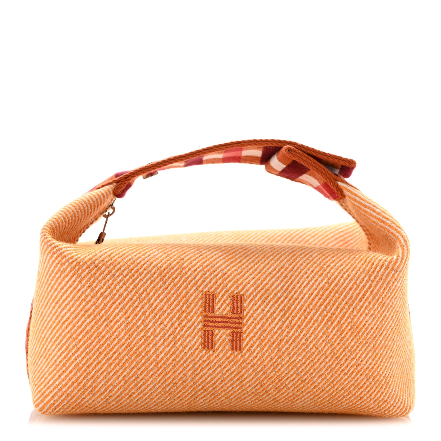 Hermes Merino Wool Small Au Carre Bride-A-Brac Pouch Fauve 1 of 7