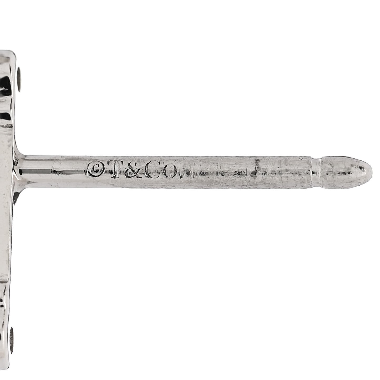 Platinum Diamond Fleur de Lis Key Bar Earrings