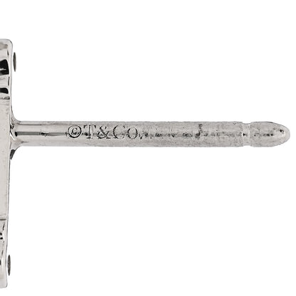 Tiffany Platinum Diamond Fleur de Lis Key Bar Earrings 4 of 5