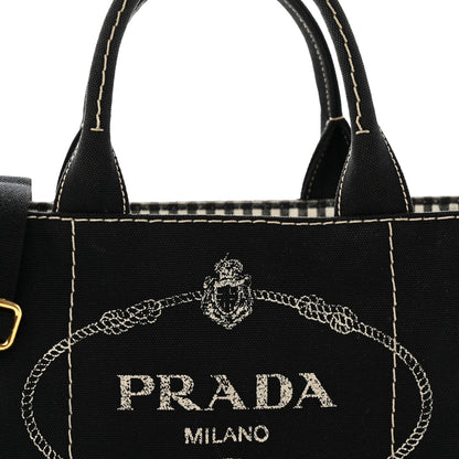 Prada Canapa Small Logo Tote Black Talco 8 of 14