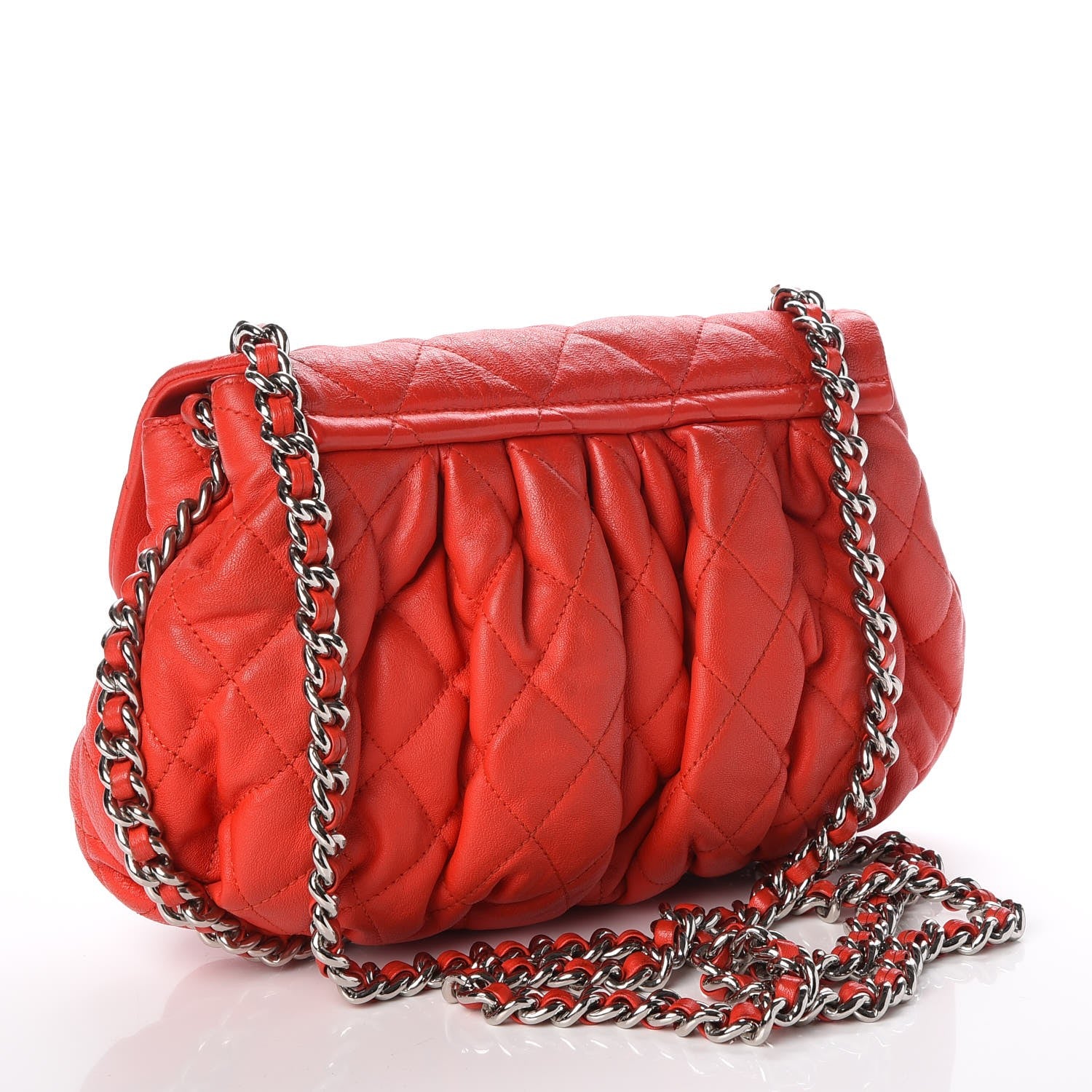 Chanel Washed Lambskin Medium Chain Around Messenger Red 2 of 10