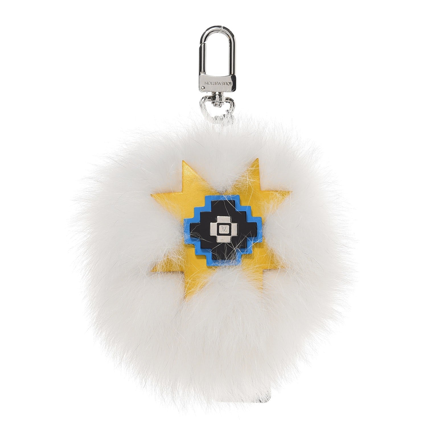 Louis Vuitton Fur Graphic Flower Bag Charm White 1 of 2