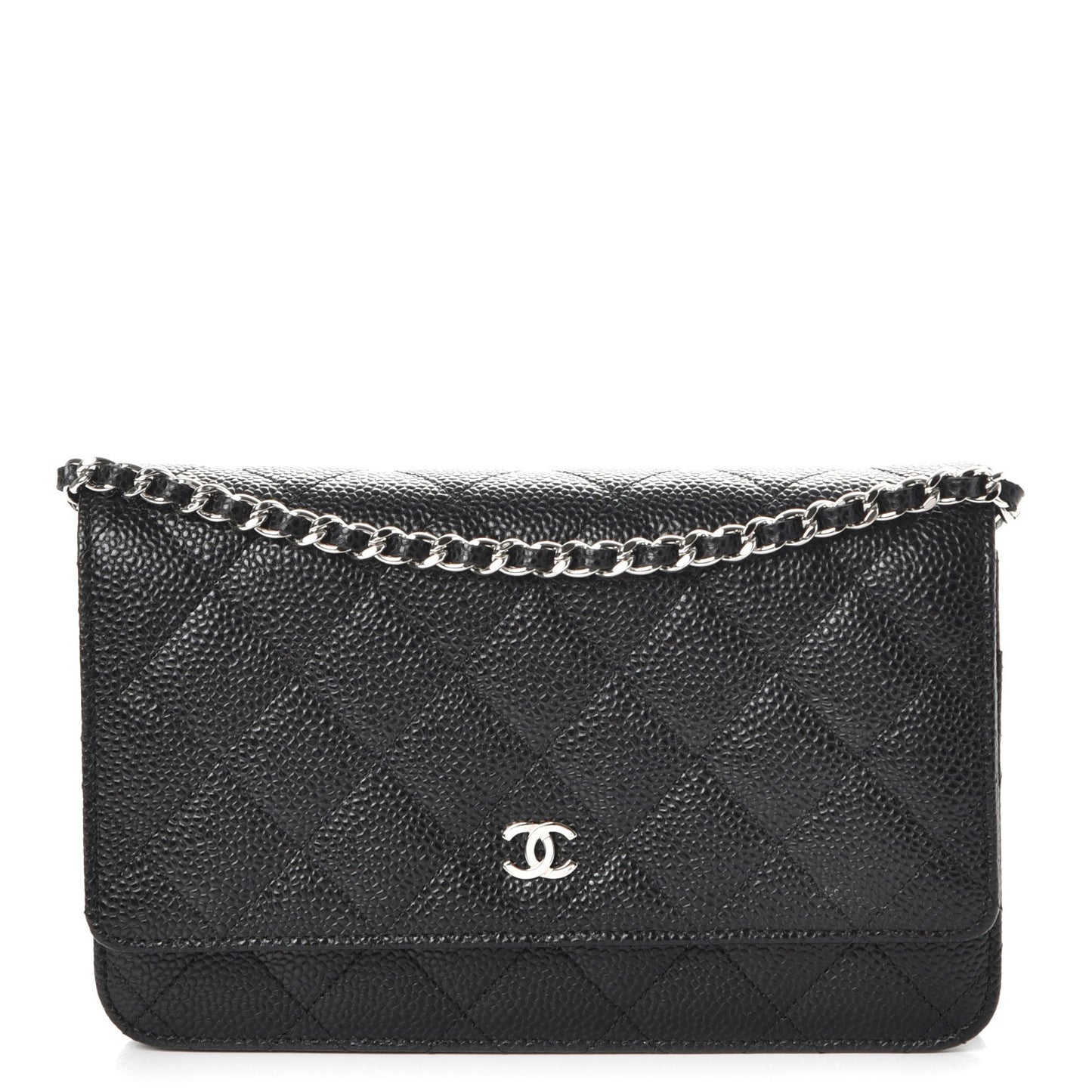 Caviar Quilted Wallet On Chain WOC Black