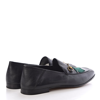 Gucci Lambskin Wolf Embroidered Mens Brixton Horsebit Loafers 14 Black 4 of 8