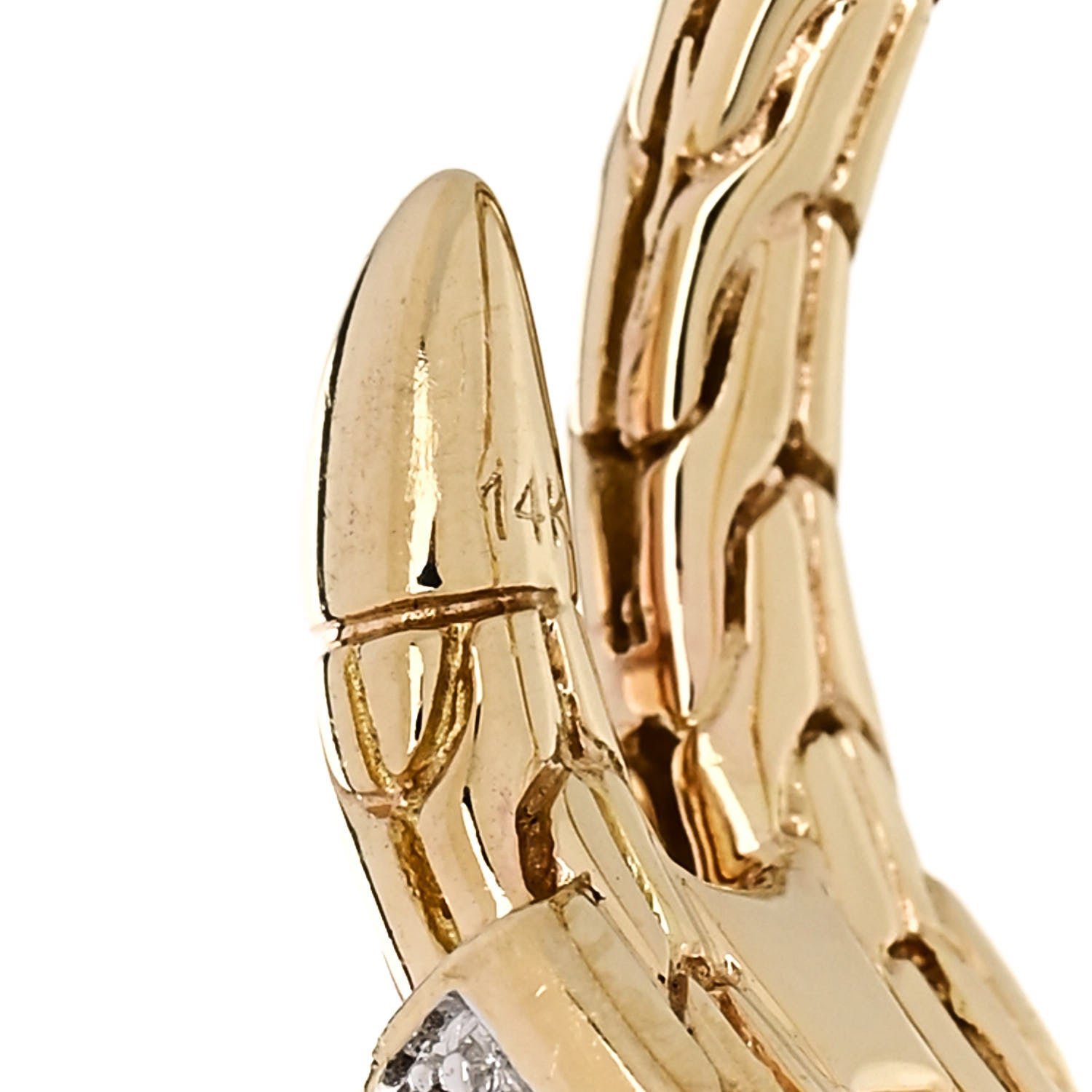 John Hardy 18K Yellow Gold Diamond Spear Ring 54 7 5 of 5