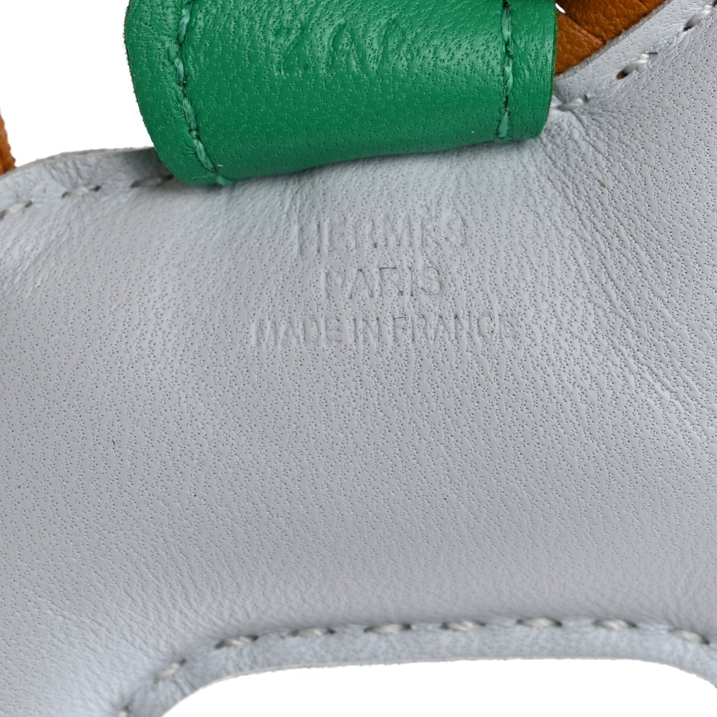 Milo Lambskin Grigri Rodeo Horse Bag Charm PM Bleu Brume Sesame Menthe