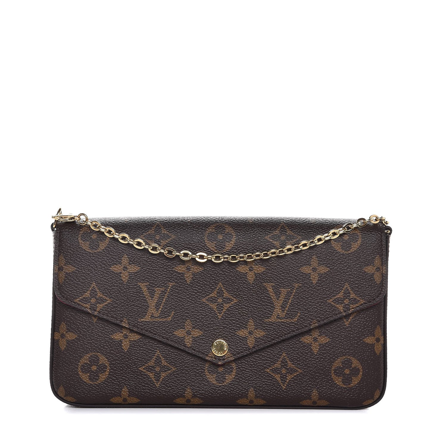 Monogram Pochette Felicie Chain Wallet Fuchsia