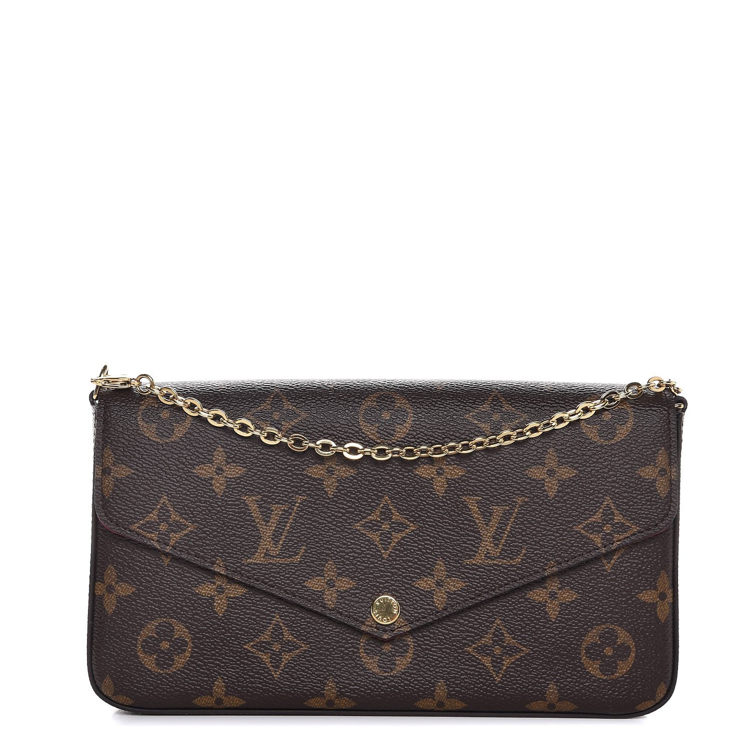 Louis Vuitton Monogram Pochette Felicie Chain Wallet Fuchsia 1 of 7