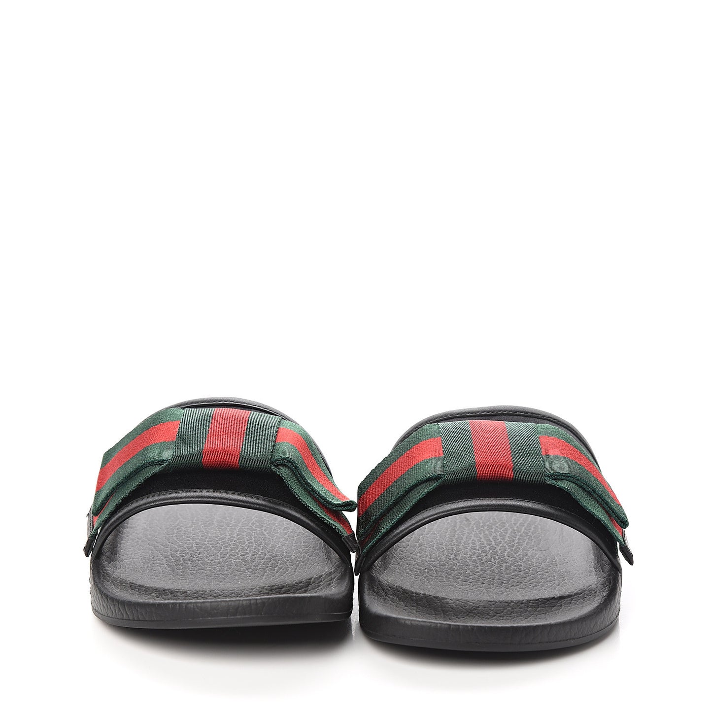 Satin Web Bow Slide Sandals 41 Black