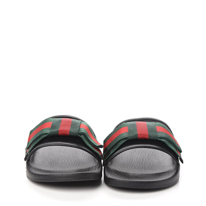 Gucci Satin Web Bow Slide Sandals 41 Black 2 of 9