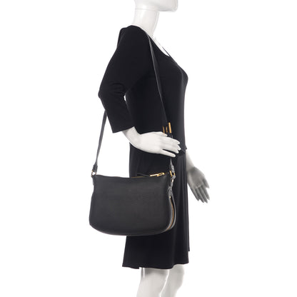 Tom Ford Pebbled Calfskin Medium Jennifer Simple Zip Black 2 of 9