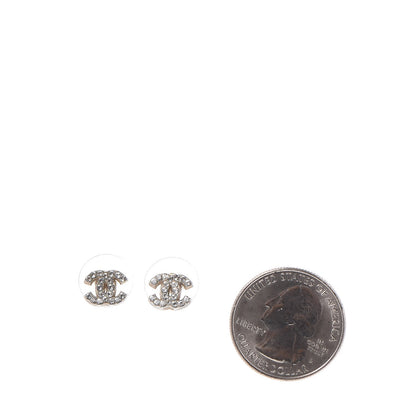 Chanel Crystal Mini CC Earrings Silver 2 of 5