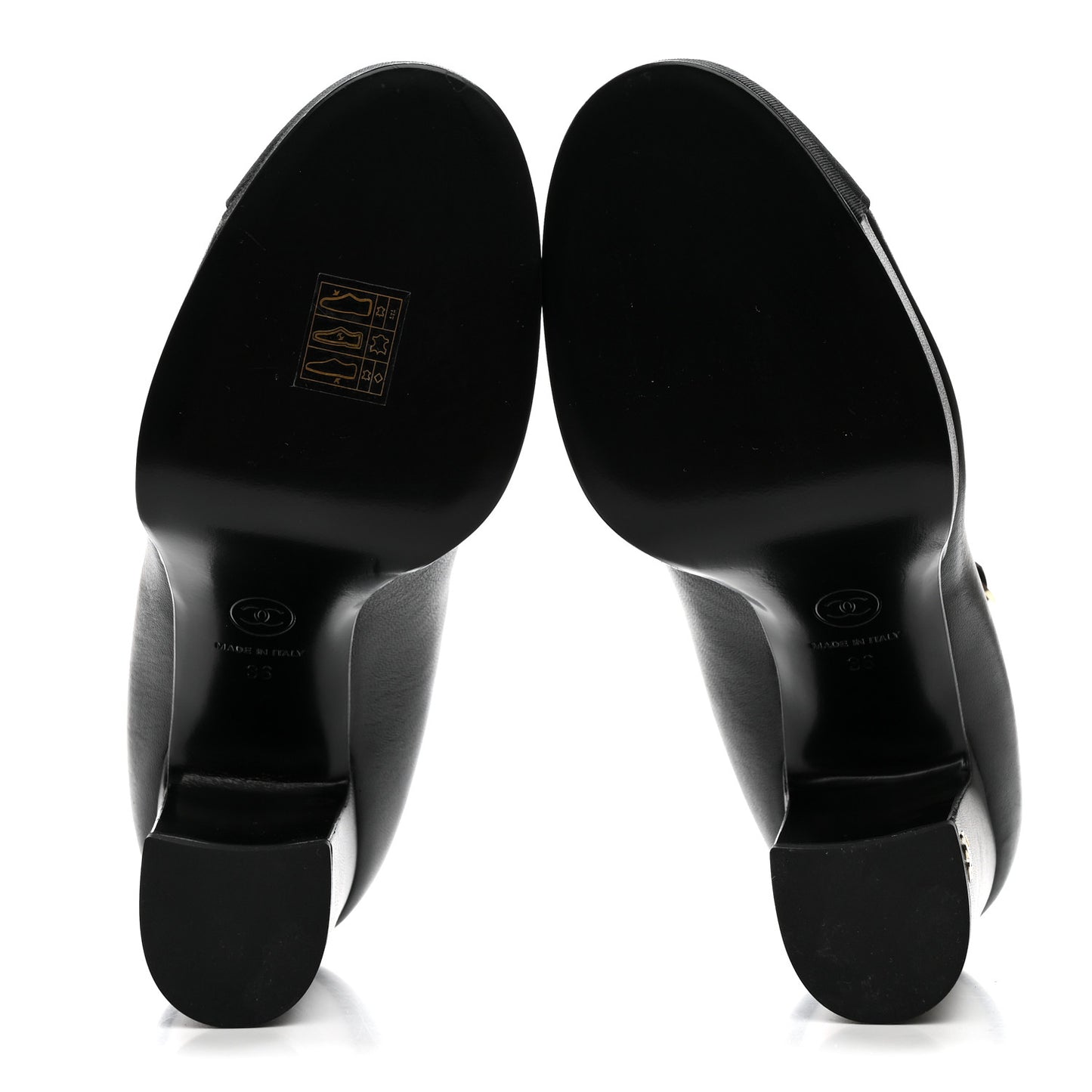 Lambskin Grosgrain Cap Toe CC Mary Jane Pumps 36 Black