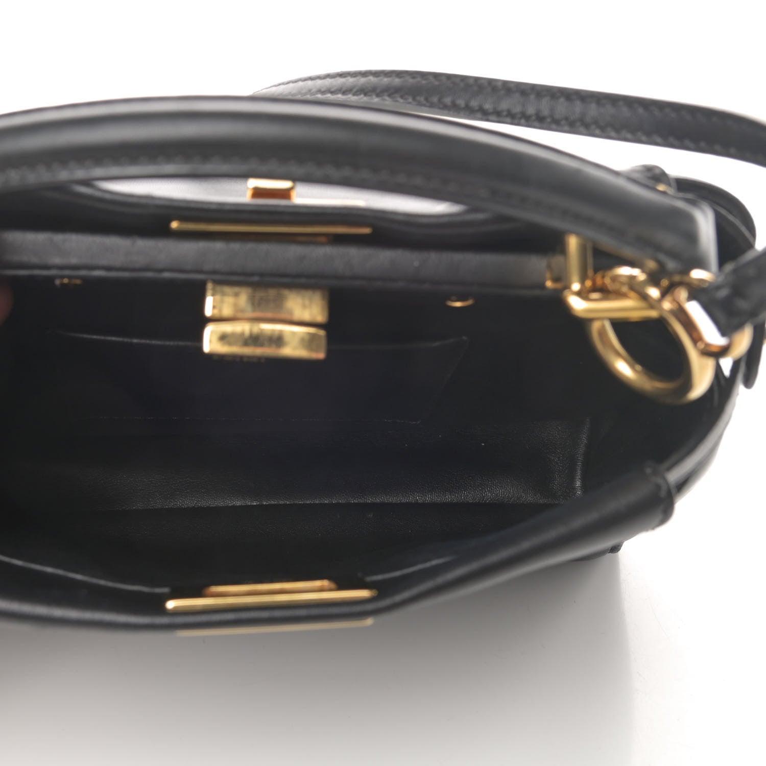 Fendi Nappa Mini Peekaboo Iconic Satchel Black 3 of 5