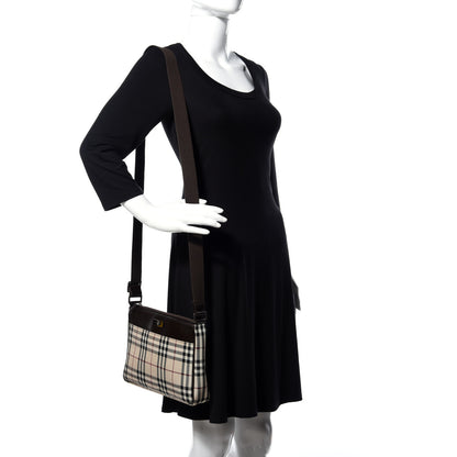 Burberry Calfskin House Check Crossbody Bag Brown 2 of 9