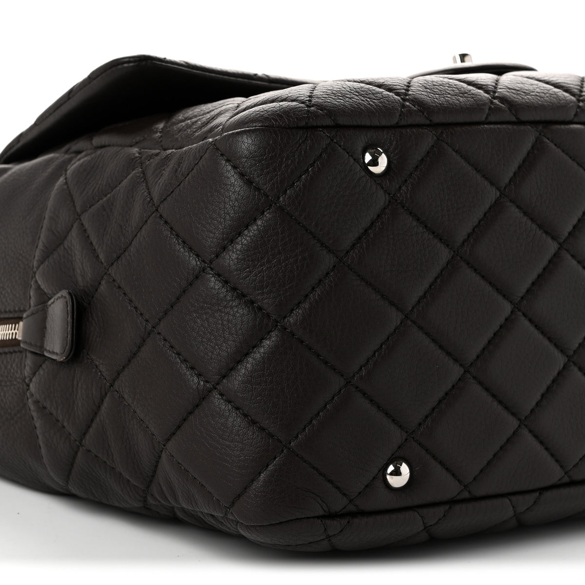 Chanel Lambskin Quilted Travel Flap Tote Dark Brown 9 of 10