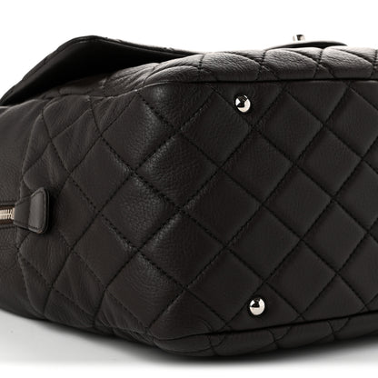 Chanel Lambskin Quilted Travel Flap Tote Dark Brown 9 of 10