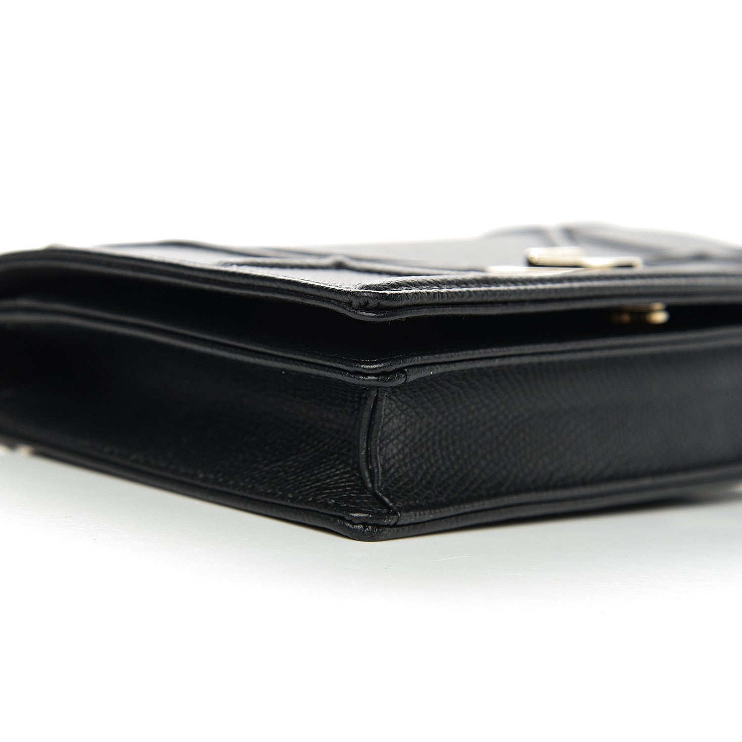 Christian Dior Grained Calfskin Diorama Wallet on Chain Pouch Black 6 of 8