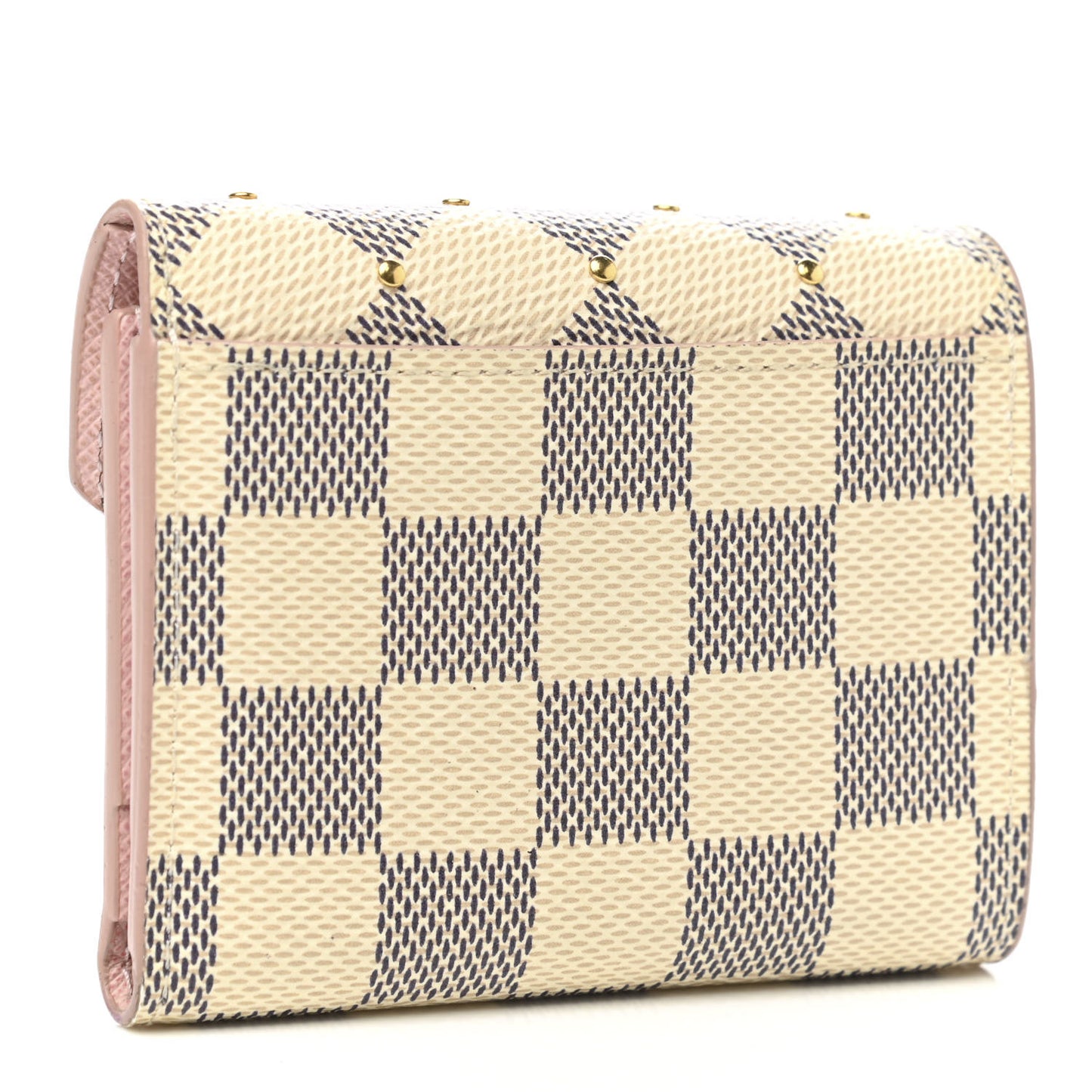 Damier Azur Studded Zoe Wallet Rose Ballerine