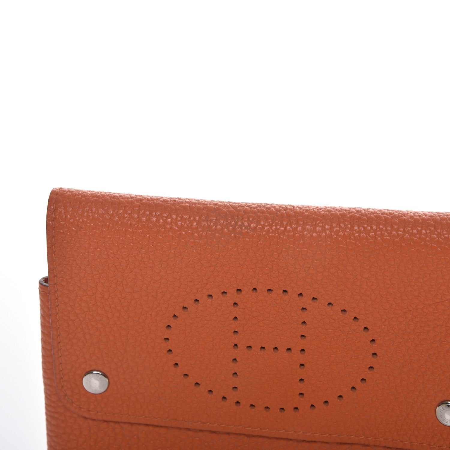 Hermes Taurillon Clemence Mises et Relances Playing Cards Holder Orange 7 of 7