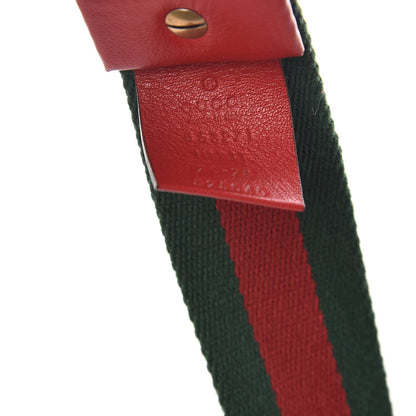 Gucci Web Feline D Ring Belt 70 28 Red Green 4 of 5