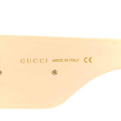 Gucci Acetate Crystal Oversize Hollywood Forever Sunglasses GG0144S Ivory 5 of 9