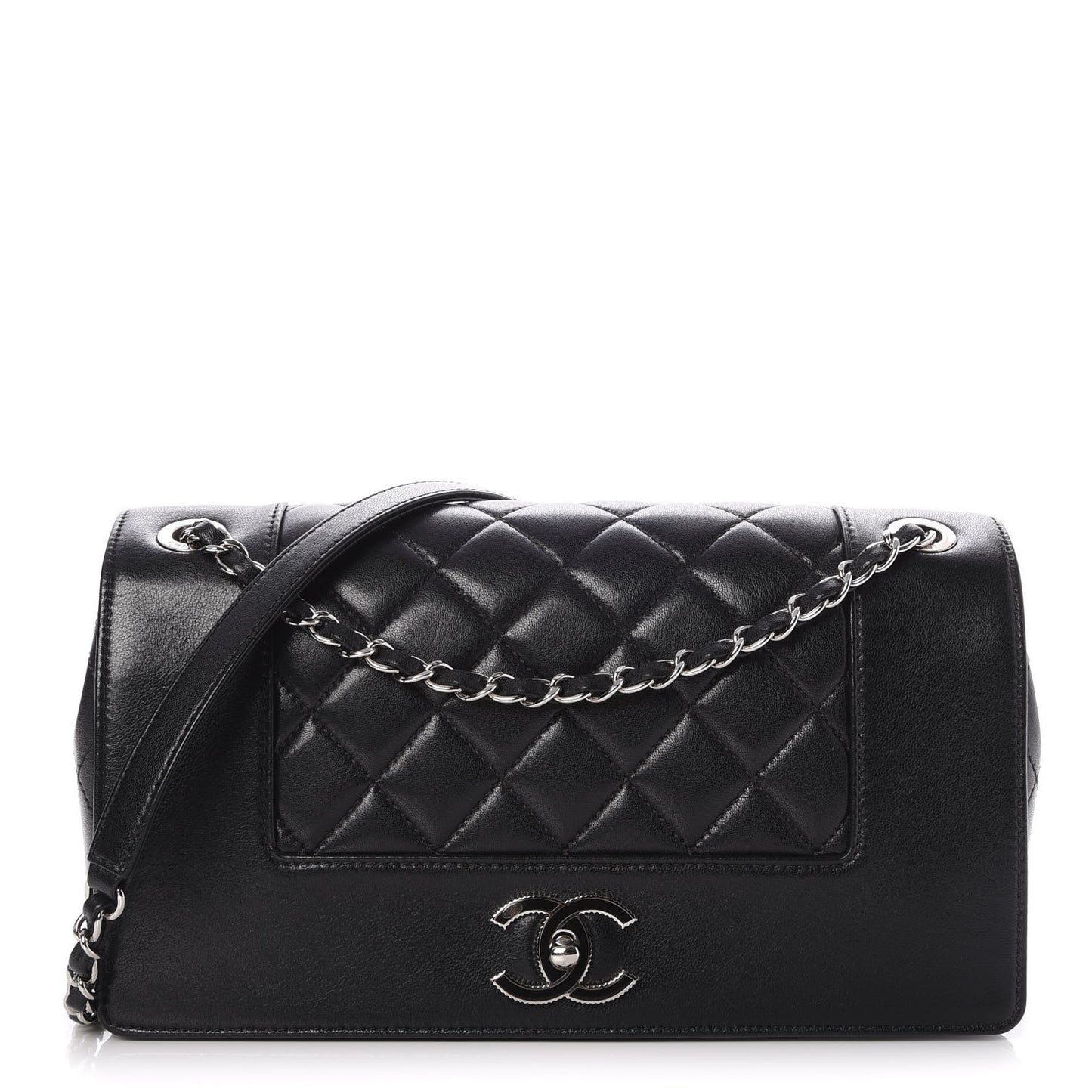 Sheepskin Quilted Vintage Mademoiselle Flap Black