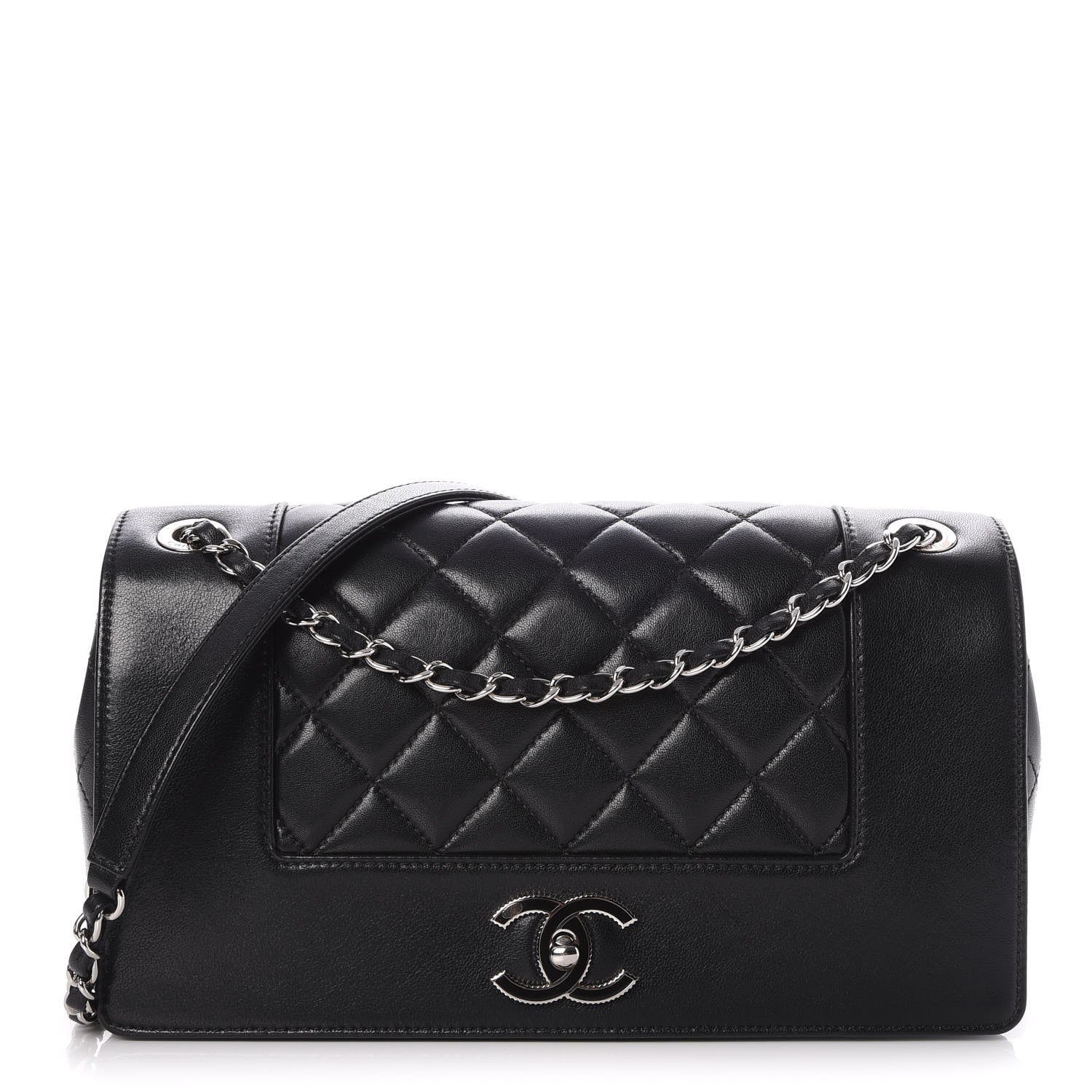 Chanel Sheepskin Quilted Vintage Mademoiselle Flap Black 1 of 8