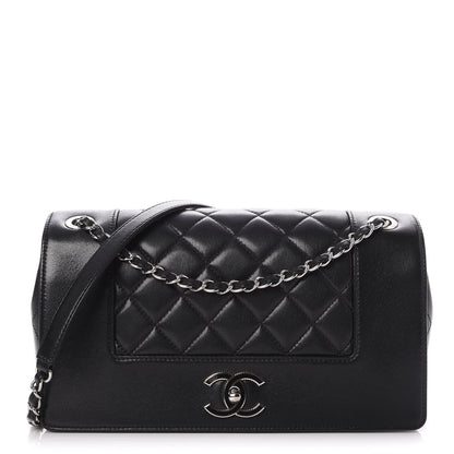 Chanel Sheepskin Quilted Vintage Mademoiselle Flap Black 1 of 8
