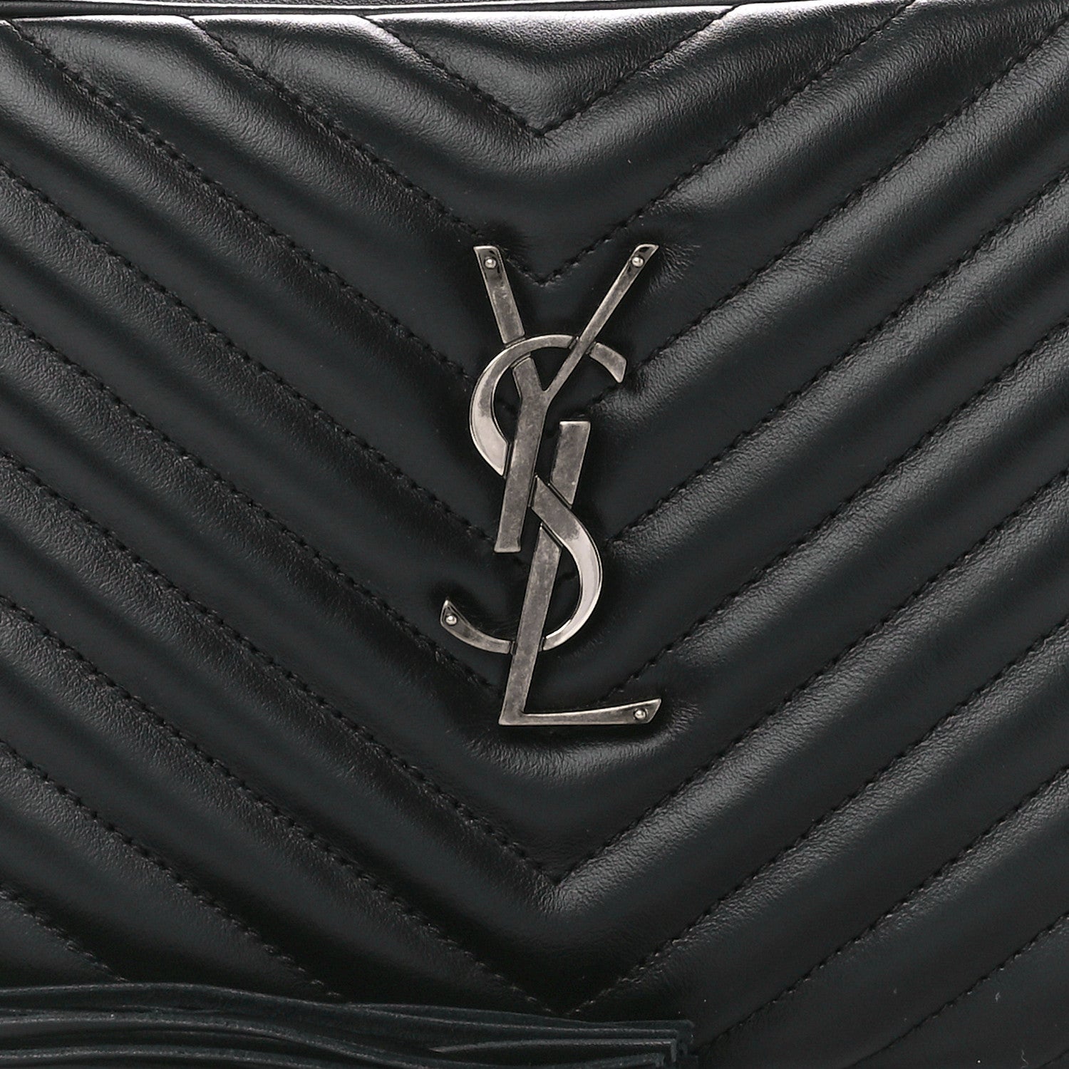 Saint Laurent Calfskin Matelasse Monogram Lou Camera Bag Black 8 of 10