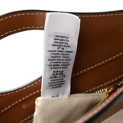 Burberry Canvas Smooth Calfskin Two Tone Mini Pocket Bag Natural Malt Brown 7 of 11