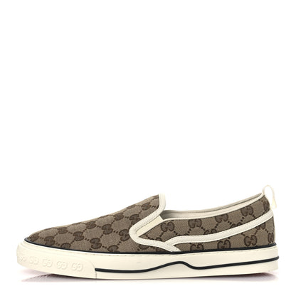 Gucci GG Monogram Mens 1977 Tennis Slip On Sneakers 8.5 Beige Ebony Mystic White 1 of 10