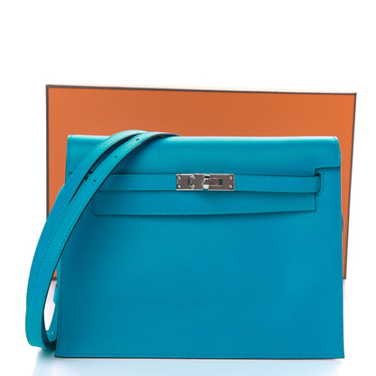 Hermes Evercolor Verso Kelly Danse II Belt Bag Bleu Frida Rose Mexico 11 of 11