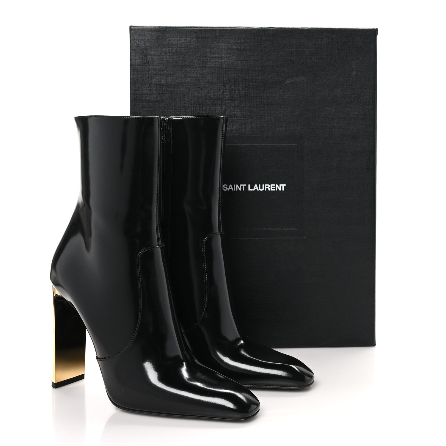 Saint Laurent Vitello Marilyn Auteuil 105 Ankle Zip Boots 39 Black 8 of 8