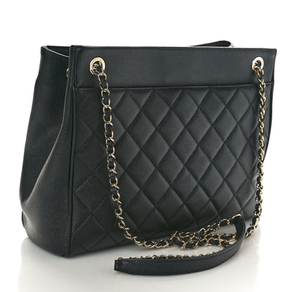 Chanel Caviar Quilted In Out Flap Shopping Tote Black 3 of 10