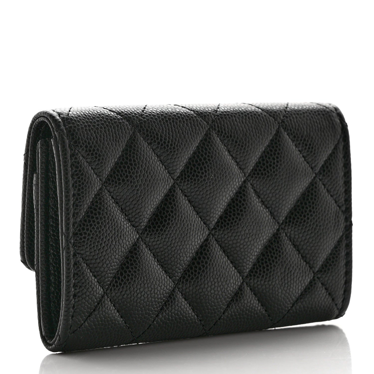 Chanel Shiny Caviar Enamel Quilted CC Flap Card Holder Black 3 of 9