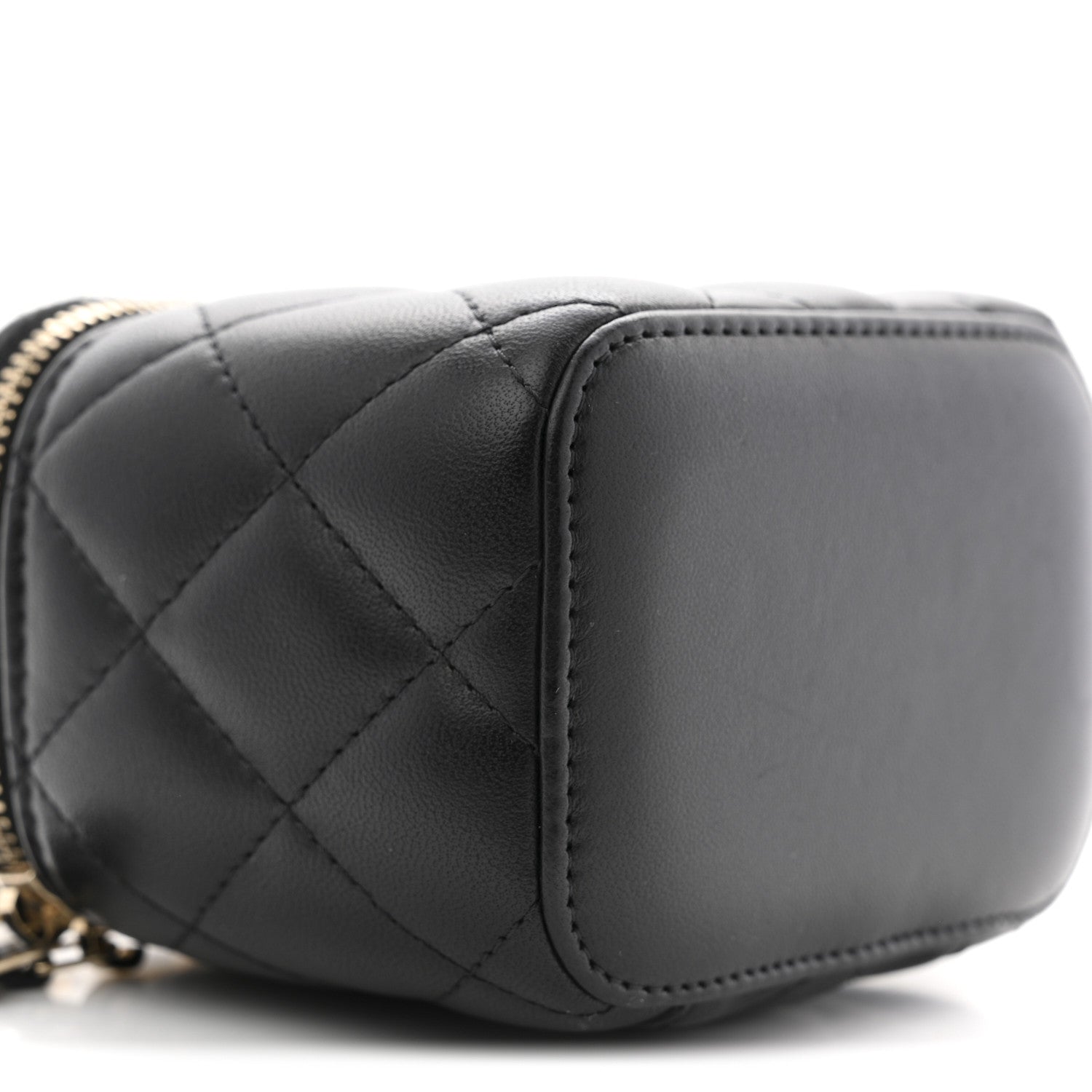 Chanel Lambskin Quilted Mini Pearl Crush Vanity Case With Chain Black 9 of 12