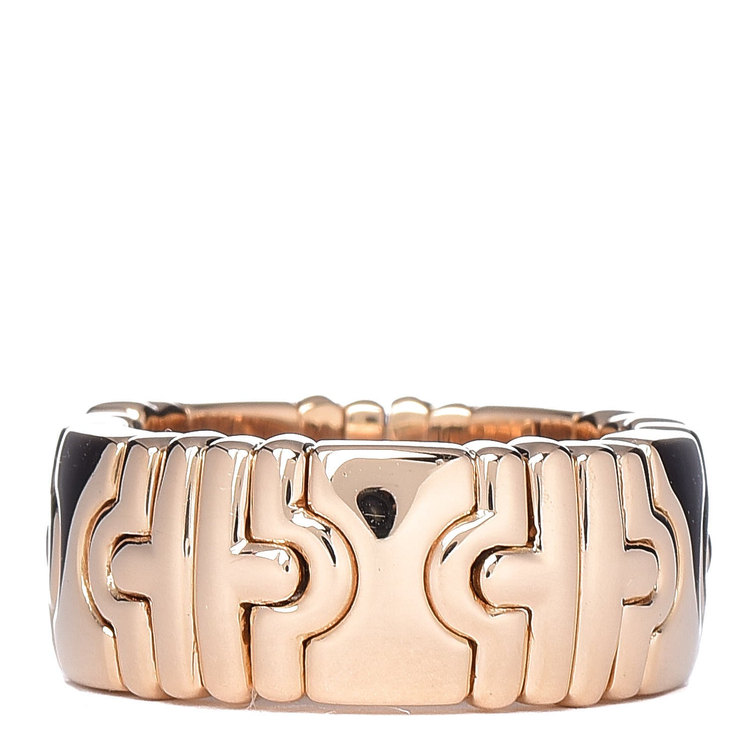 Bulgari 18K Yellow Gold 8.5mm Parentesi Ring 50 5.5 1 of 4